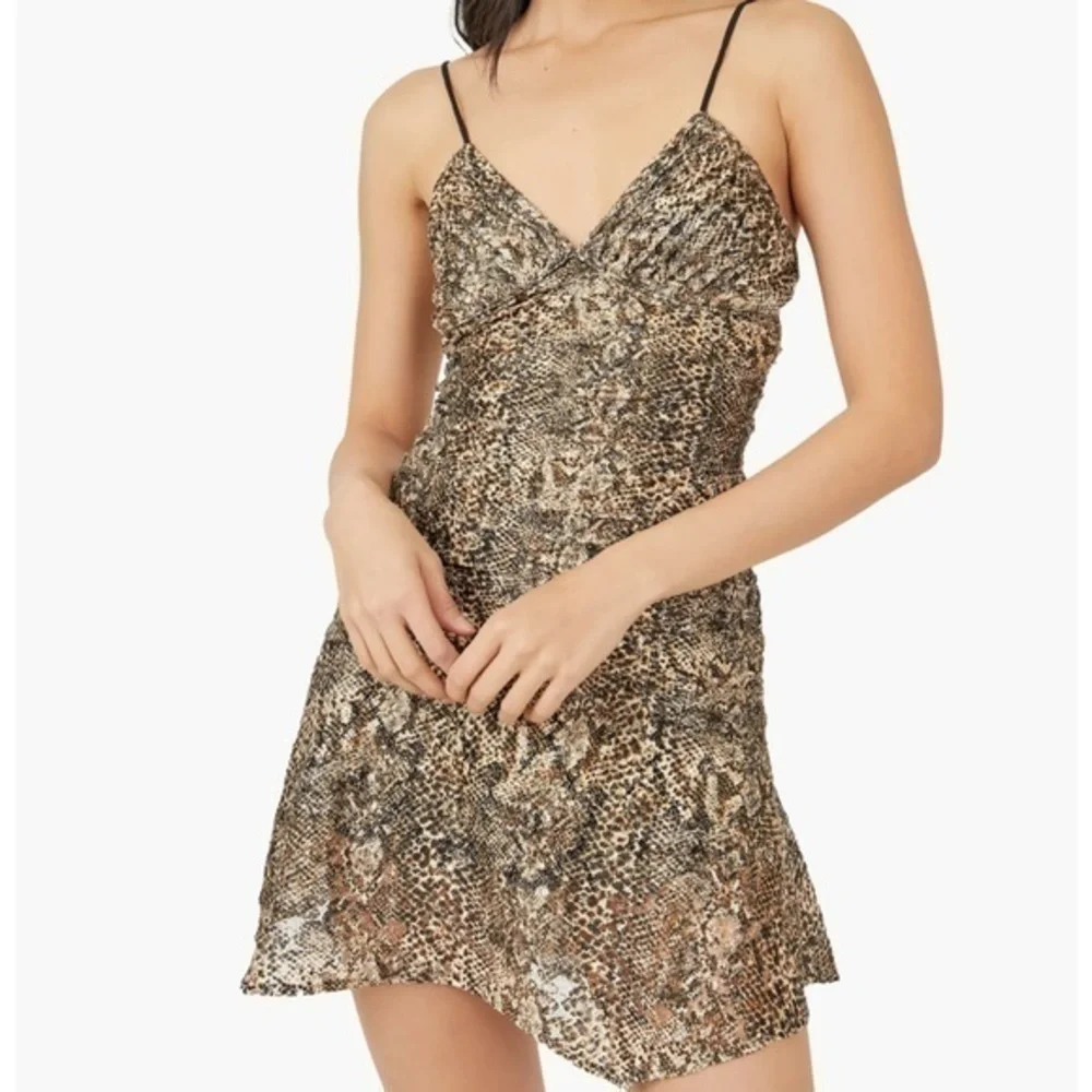 Free People Sierra Snake Print Lace Minidress